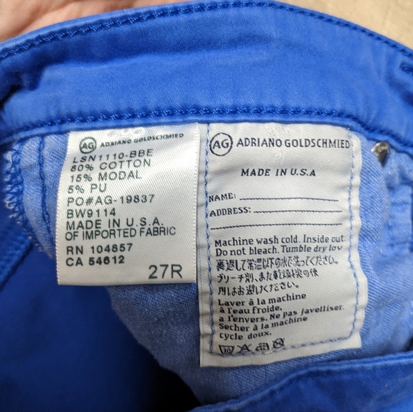 AG Adriano Goldschmied Blue The Stilt Cigarette Leg Jeans - Picture 6 of 6